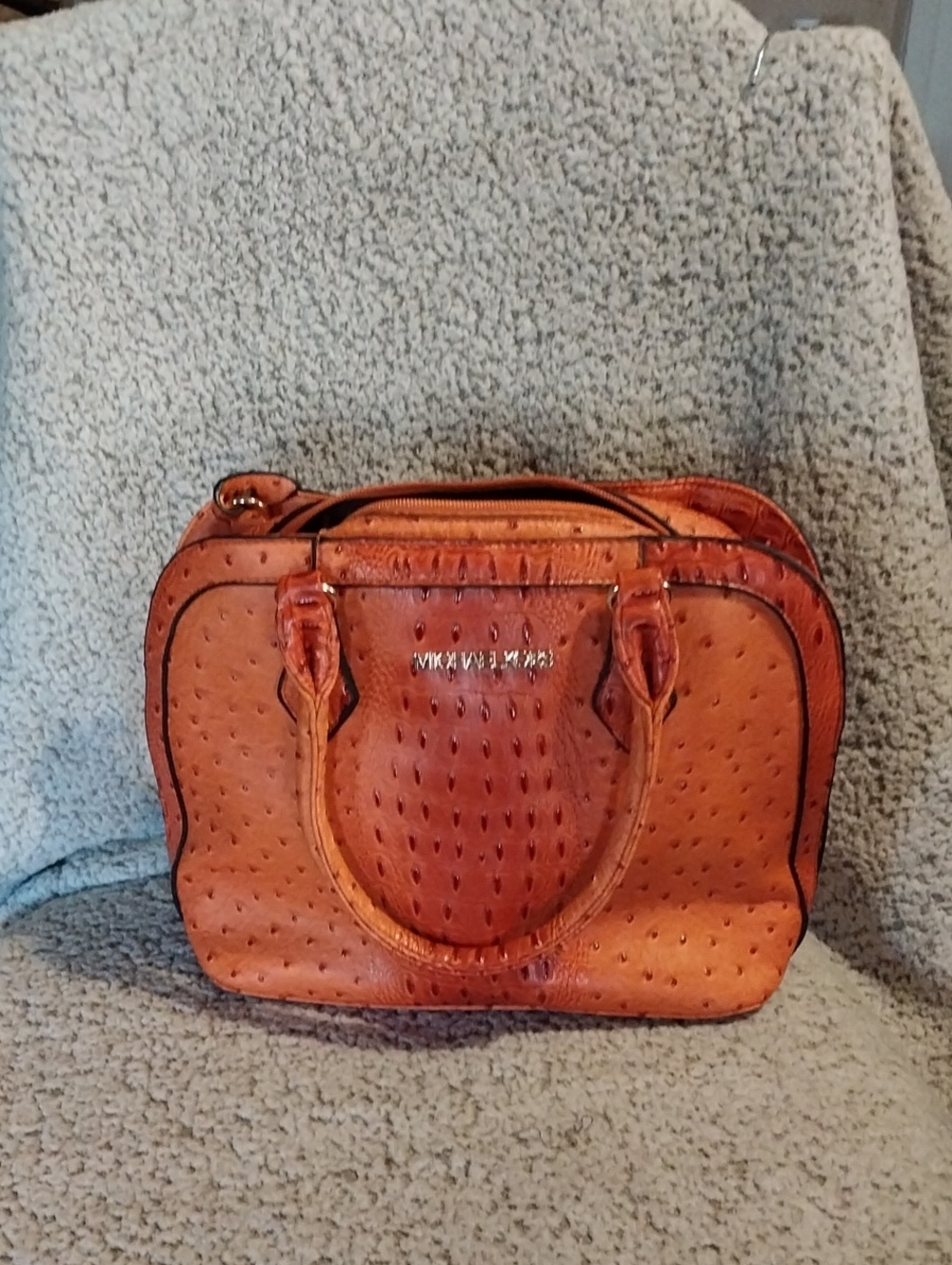 Women’s Tan Faux Ostrich Satchel Bag - Michael Kors